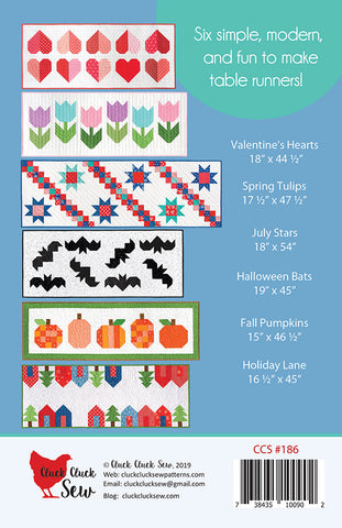 Modern Holiday Table Runner Pattern by Cluck Cluck Sew