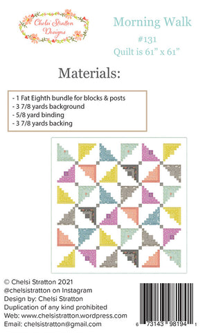Morning Walk Quilt Pattern by Chelsi Stratton Designs