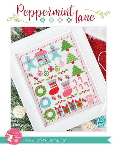 Peppermint Lane Cross Stitch Pattern by It's Sew Emma