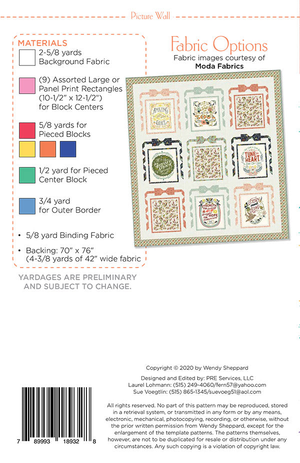 Picture Wall Quilt Pattern by Wendy Sheppard
