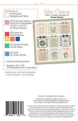 Picture Wall Quilt Pattern by Wendy Sheppard