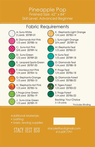 Pineapple Pop Quilt Pattern by Stacy Iest Hsu