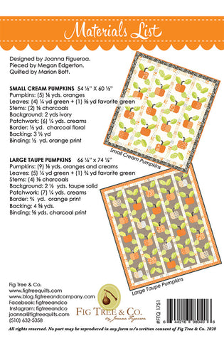Pumpkin Farm Quilt Pattern by Fig Tree & Co