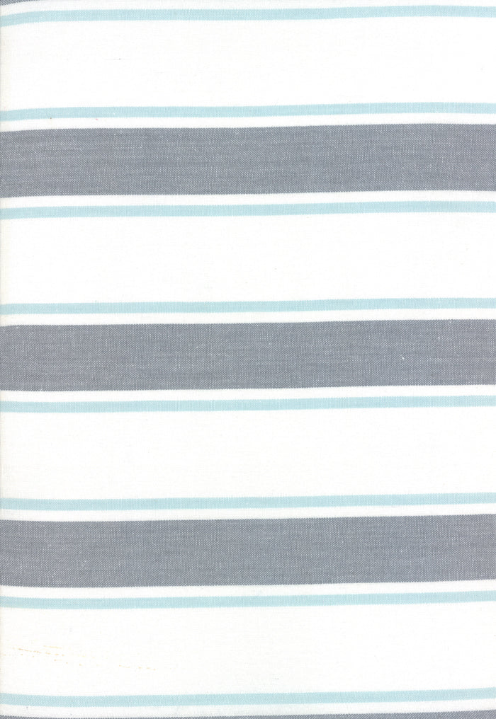 Rock Pool Toweling Seaglass Grey Stripe yardage by Pieces to Treasure for Moda Fabrics