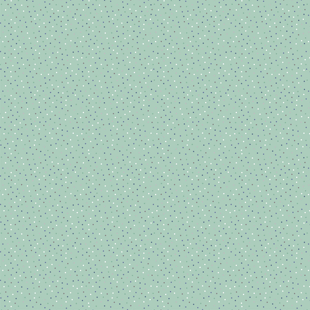 Country Confetti Mint Sea Glass Yardage by Lori Woods for Poppie Cotton Fabrics