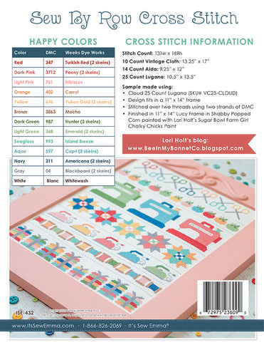 Sew By Row Cross Stitch Pattern by Lori Holt