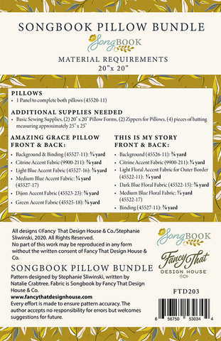 Songbook Pillow Bundle Pattern by Fancy That Design House