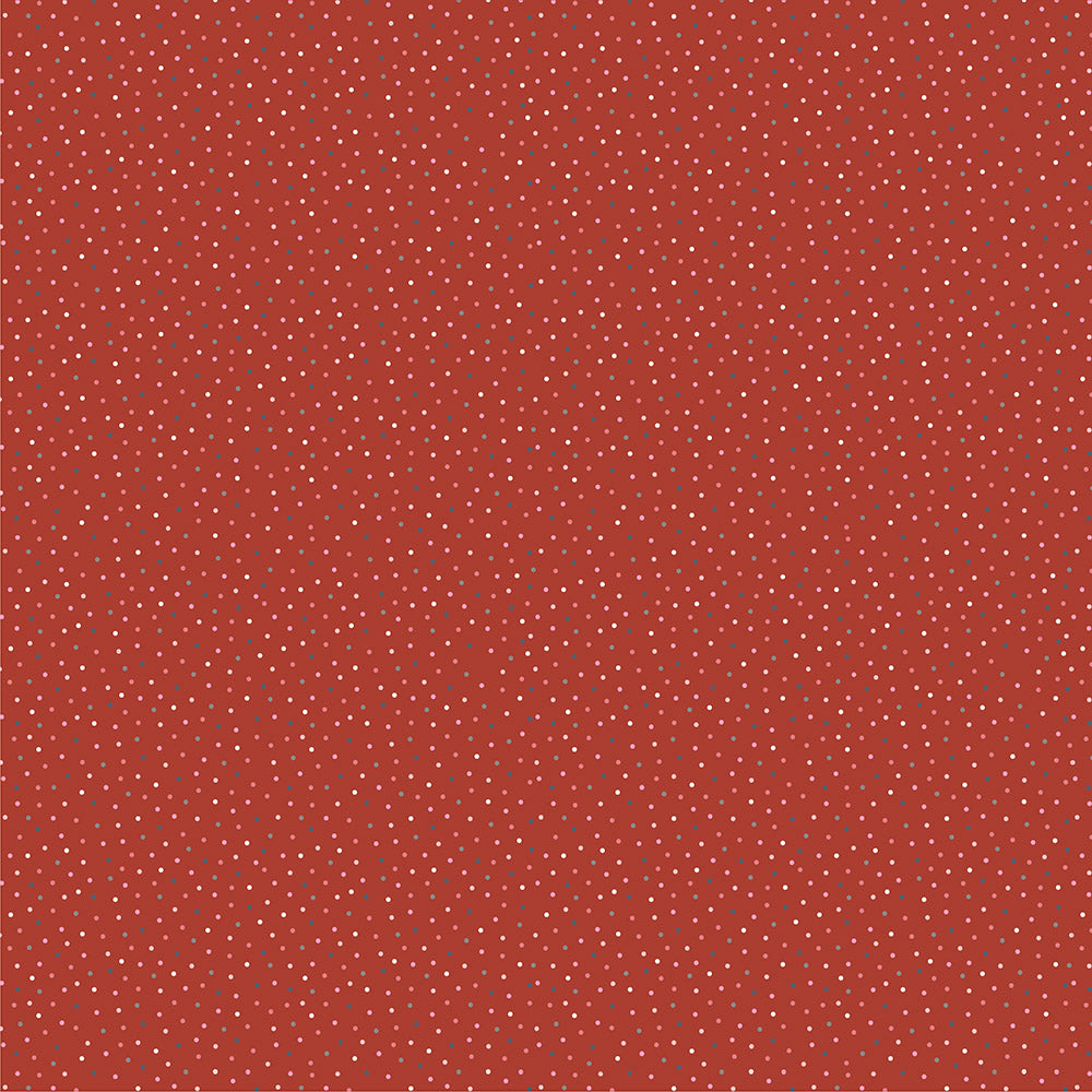 Country Confetti Red Speckled Hen Yardage by Lori Woods for Poppie Cotton Fabrics