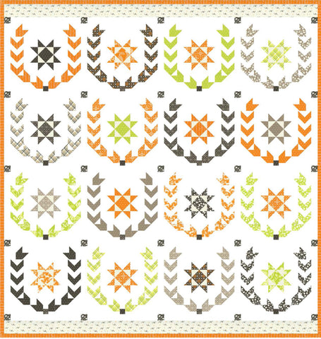 Pumpkins and Blossoms Laurel Wreath Quilt Kit