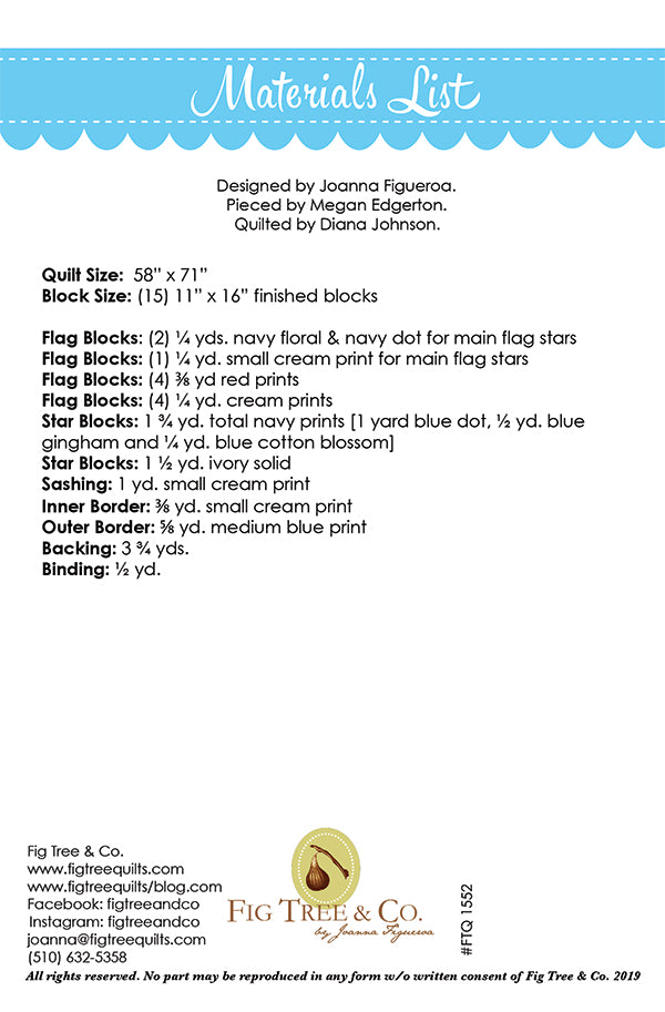 Stars & Stripes Forever Quilt Pattern by Fig Tree & Co.