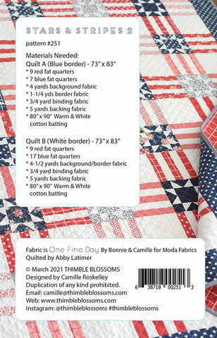 Stars And Stripes 2 Quilt Pattern by Thimble Blossoms