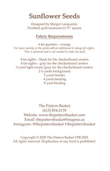 Sunflower Seeds Quilt Pattern by The Pattern Basket