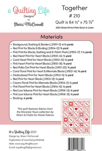 Together Quilt Pattern by Sherri McConnell of A Quilting Life Designs
