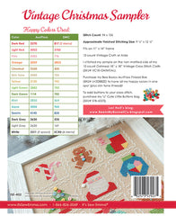 Vintage Christmas Sampler Cross Stitch Pattern by Lori Holt of Bee in my Bonnet