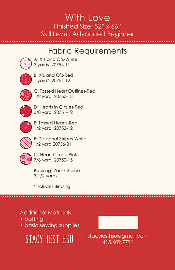 With Love Quilt Pattern by Stacy Iest Hsu