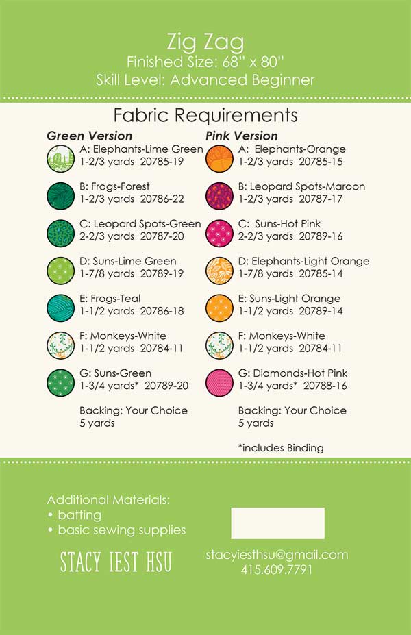 Zig Zag Quilt Pattern by Stacy Iest Hsu