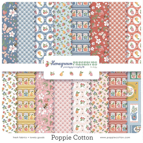Homegrown Preserves Fat Quarter Bundle by Sheri McCulley for Poppie Cotton Fabrics