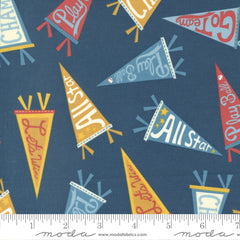 All Star Navy Pennant Party Yardage by Stacy Iest Hsu for Moda Fabrics