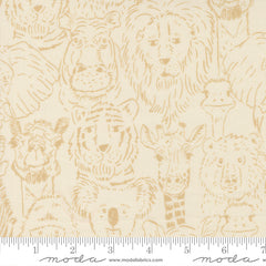 Animal Park Fun Dove Natural One Big Happy Family Yardage by Stacy Iest Hsu for Moda Fabrics