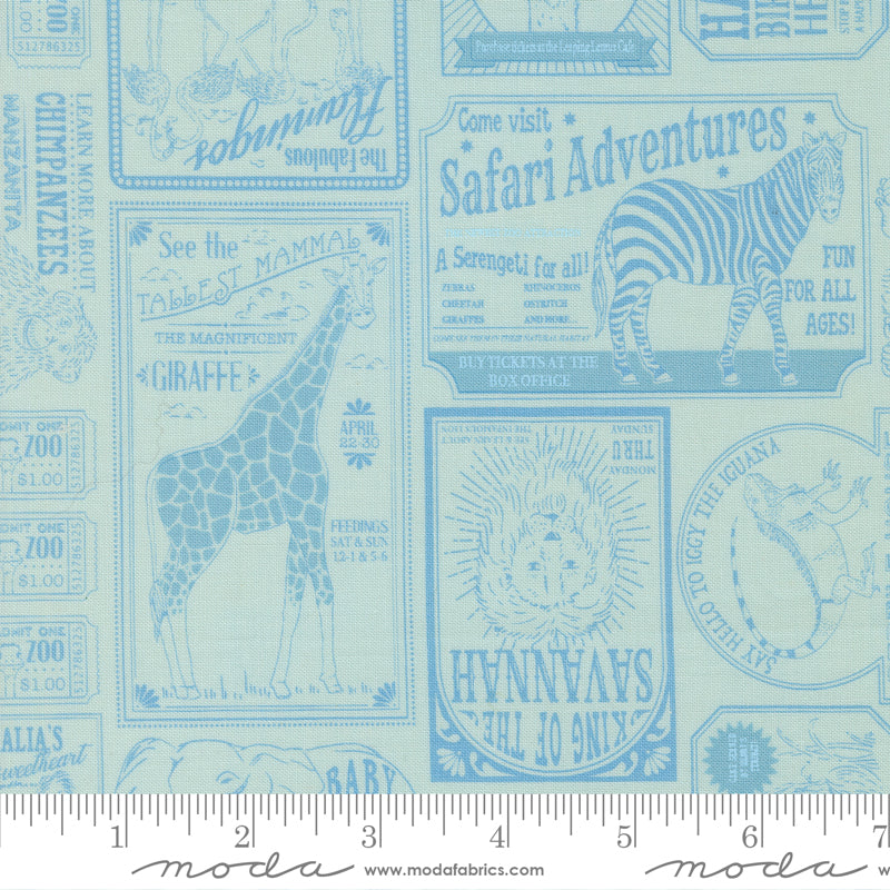 Animal Park Fun Water Vintage Zoo Yardage by Stacy Iest Hsu for Moda Fabrics