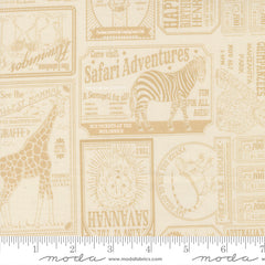 Animal Park Fun Dove Natural Vintage Zoo Yardage by Stacy Iest Hsu for Moda Fabrics
