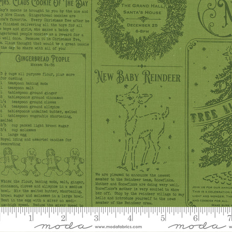 BOLT END 10" Holiday Cheer Mistletoe North Pole News Yardage by Stacy Iest Hsu for Moda Fabrics