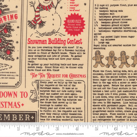 Holiday Cheer Natural Midnight North Pole News Yardage by Stacy Iest Hsu for Moda Fabrics