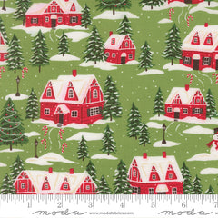 Holiday Cheer Mistletoe Cardinals Village Yardage by Stacy Iest Hsu for Moda Fabrics