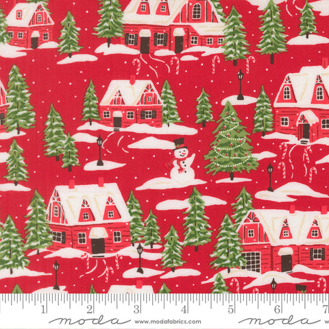 Holiday Cheer Poinsettia Cardinals Village Yardage by Stacy Iest Hsu for Moda Fabrics