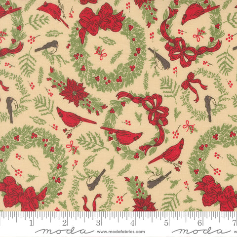 Holiday Cheer Natural Deck The Halls Yardage by Stacy Iest Hsu for Moda Fabrics