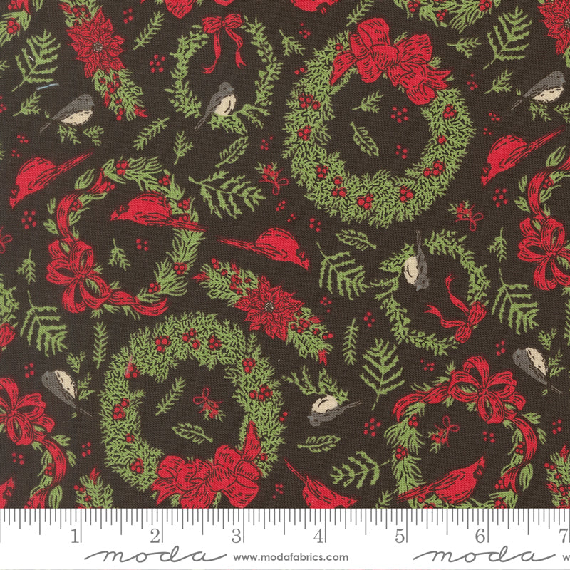 Holiday Cheer Midnight Deck The Halls Yardage by Stacy Iest Hsu for Moda Fabrics