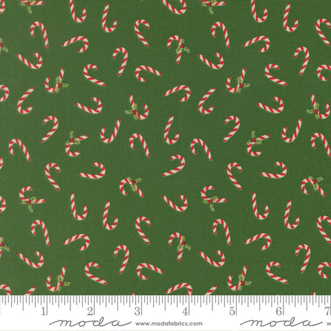 Holiday Cheer Evergreen Candy Cane Yardage by Stacy Iest Hsu for Moda Fabrics