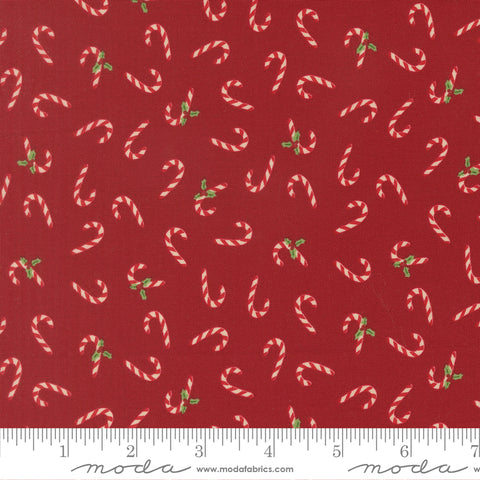 Holiday Cheer Cardinal Candy Cane Yardage by Stacy Iest Hsu for Moda Fabrics