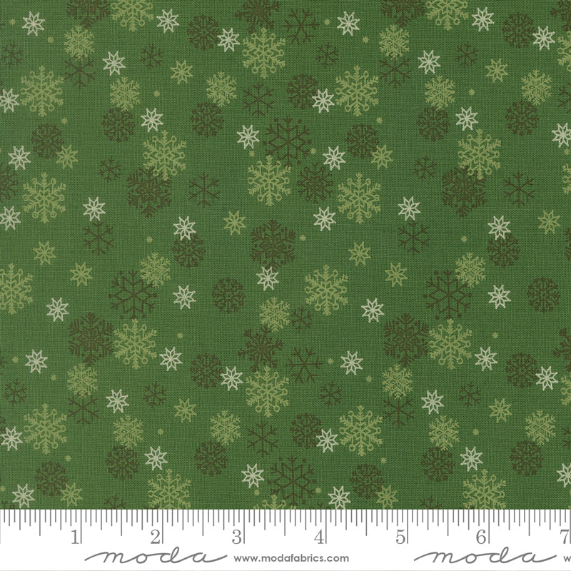 Holiday Cheer Evergreen Snow Flurry Yardage by Stacy Iest Hsu for Moda Fabrics