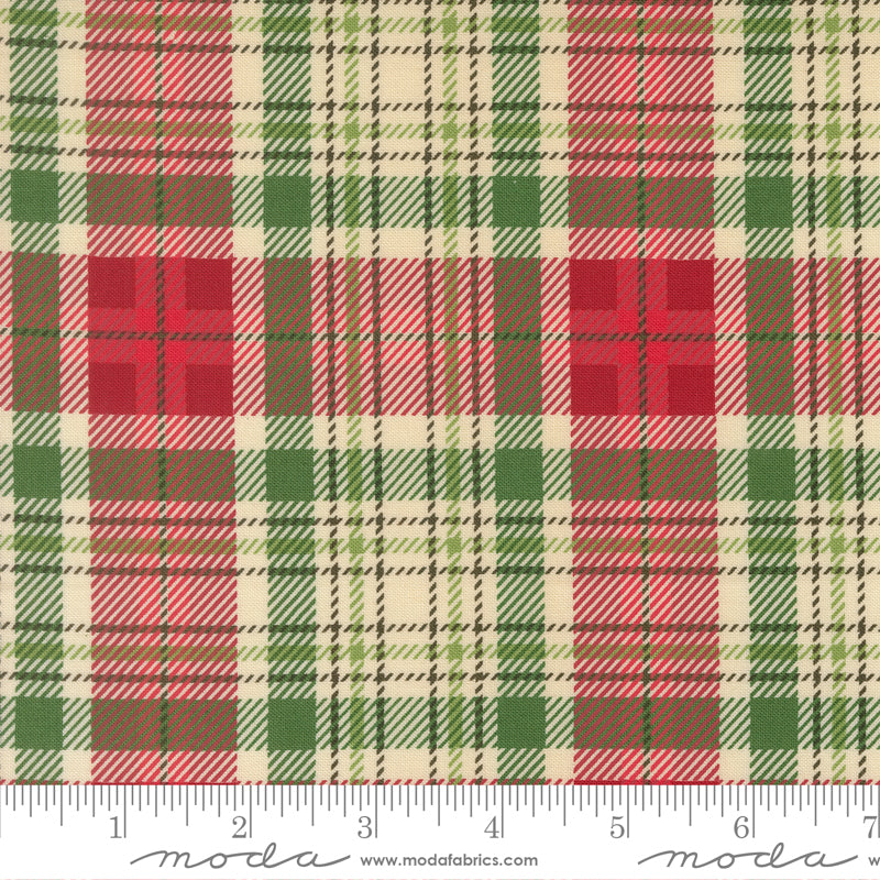 Holiday Cheer Natural Christmas Plaid Yardage by Stacy Iest Hsu for Moda Fabrics