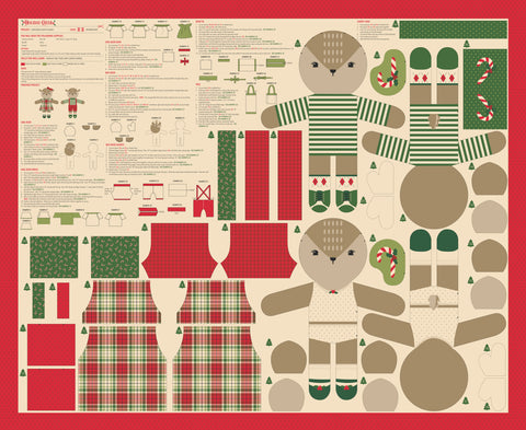 Holiday Cheer Natural Reindeer Stuffies Panel by Stacy Iest Hsu for Moda Fabrics