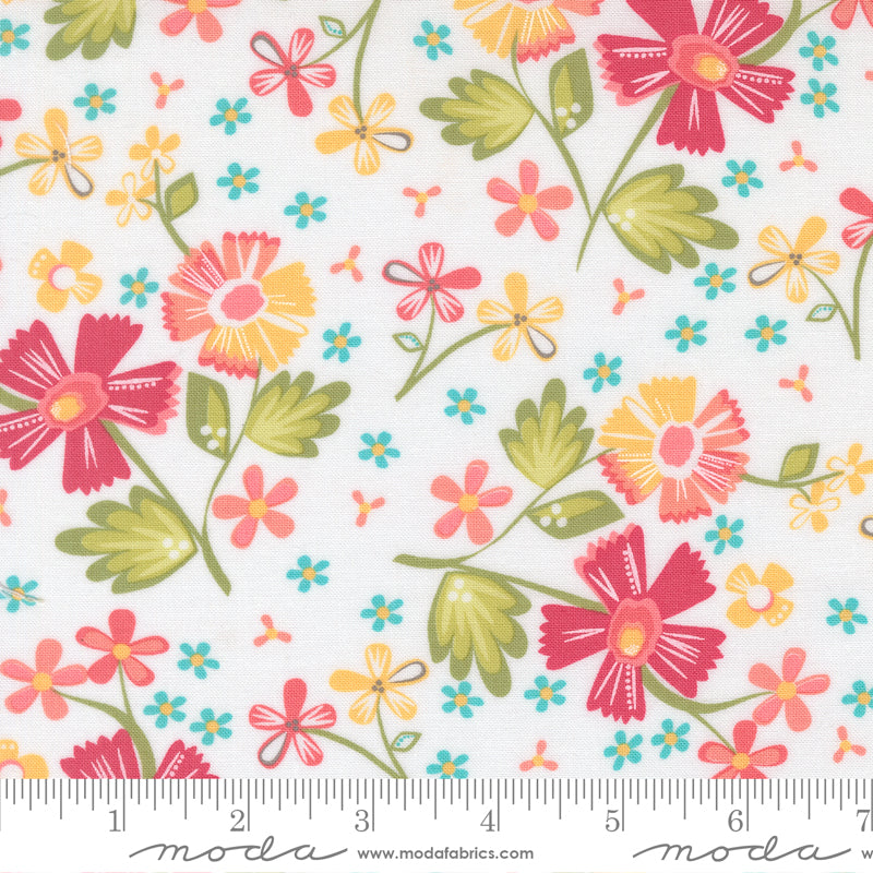 In The Garden Off White Garden Flowers Yardage by Corey Yoder for Moda Fabrics
