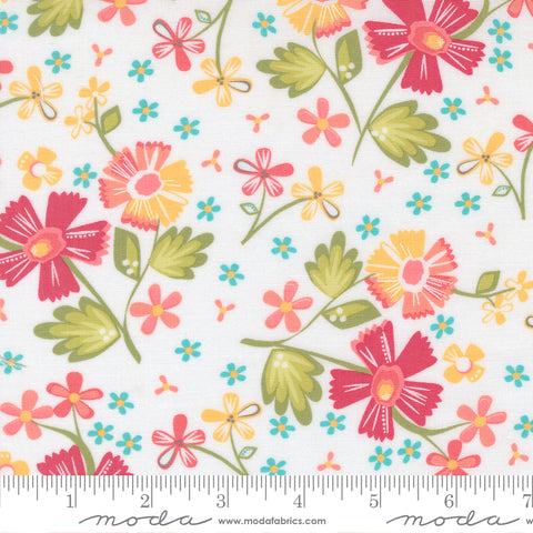 In The Garden Off White Garden Flowers Yardage by Corey Yoder for Moda Fabrics