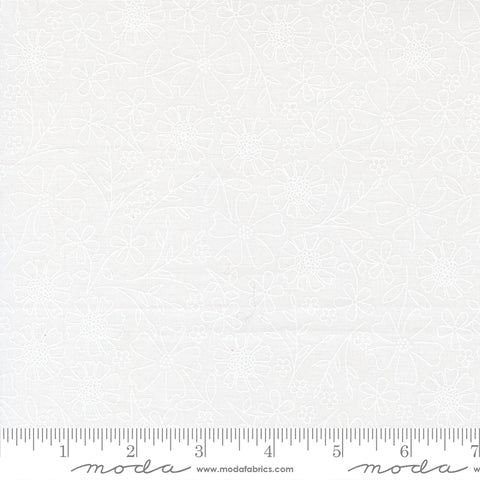 In The Garden Off White White Garden Sketch Yardage by Corey Yoder for Moda Fabrics