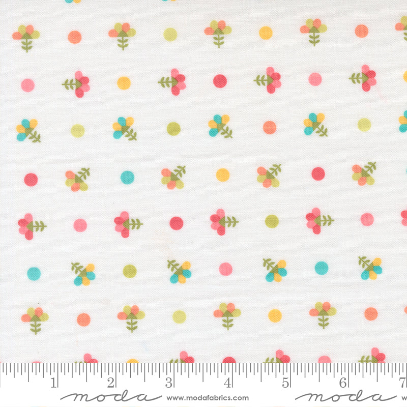In The Garden Off White Dotted Sprig Yardage by Corey Yoder for Moda Fabrics