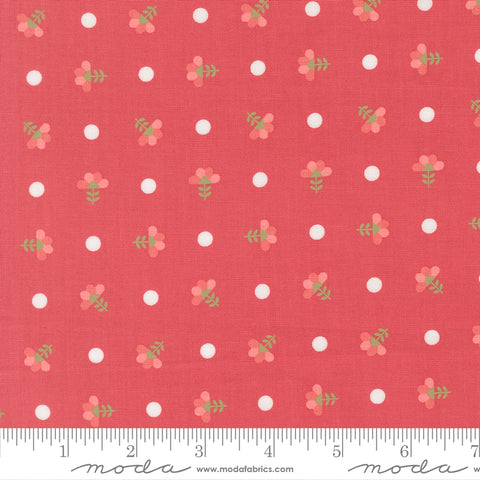 In The Garden Strawberry Dotted Sprig Yardage by Corey Yoder for Moda Fabrics