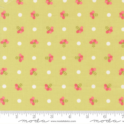 In The Garden Light Lime Dotted Sprig Yardage by Corey Yoder for Moda Fabrics
