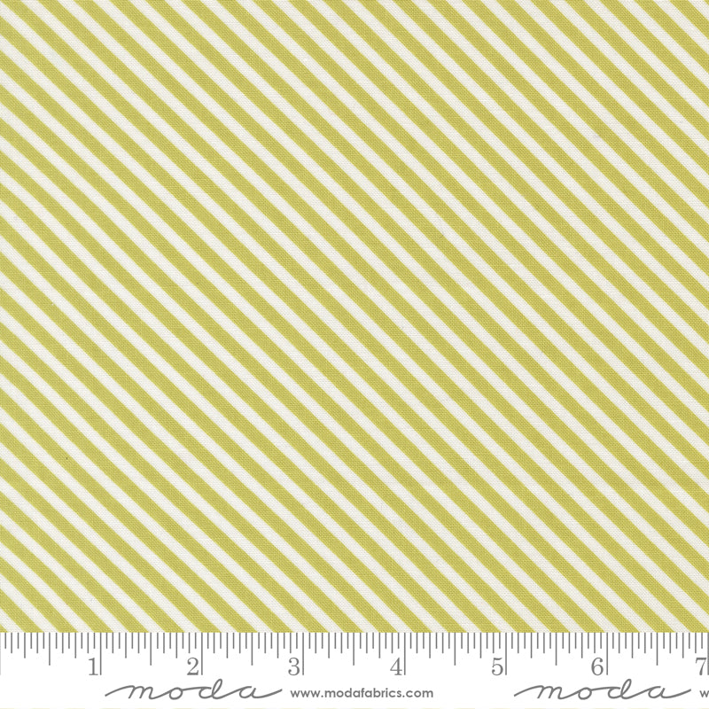 In The Garden Pistachio Bias Stripe Yardage by Corey Yoder for Moda Fabrics