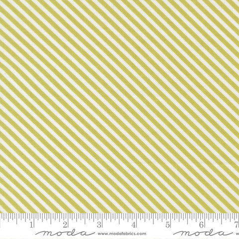 In The Garden Pistachio Bias Stripe Yardage by Corey Yoder for Moda Fabrics