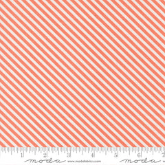 In The Garden Coral Bias Stripe Yardage by Corey Yoder for Moda Fabrics