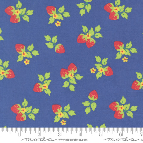 Fruit Salad Cobalt Strawberries Yardage by Corey Yoder for Moda Fabrics