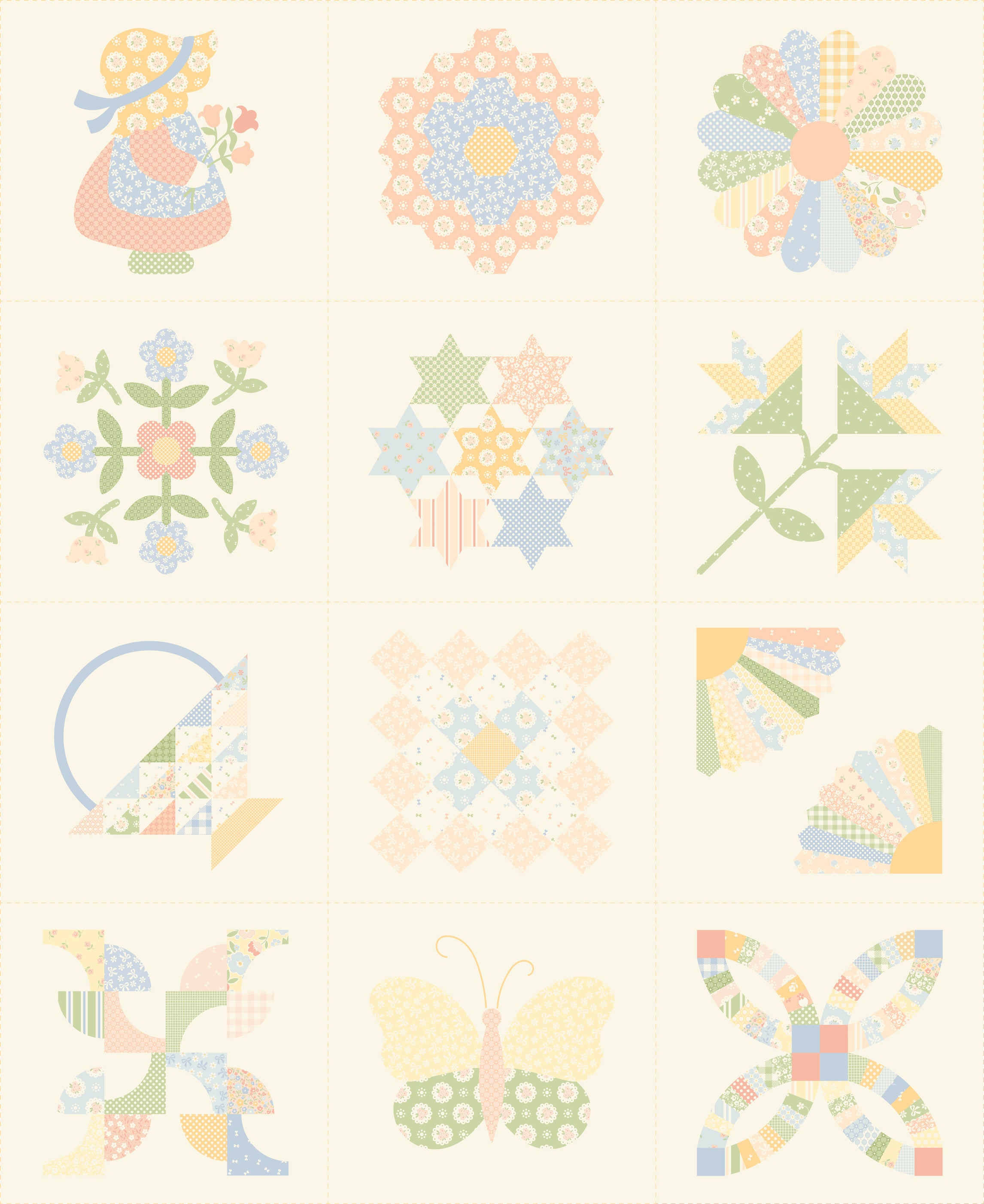 Handmade Sweetness Quilt Blocks Panel by Heather Briggs for Moda Fabrics