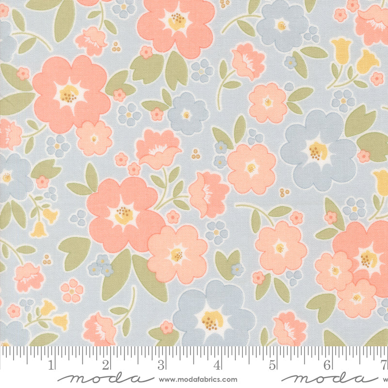 Handmade Sweetness Sky Vintage Blooms Yardage by Heather Briggs for Moda Fabrics