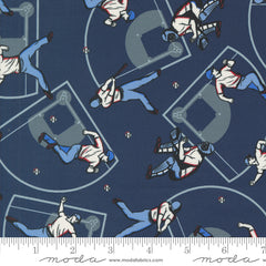 Play Ball Navy Home Run Yardage by  Moda Fabrics