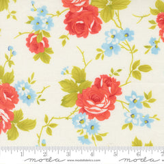 Rosie Whipped Cream Country Rose Yardage by Fig Tree & Co. for Moda Fabrics